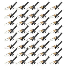 4Bags Fishing Line Sinker with Metal Snaps ABS Slider Clip Outdoor Fishing AccessoriesBlack (Color: black)
